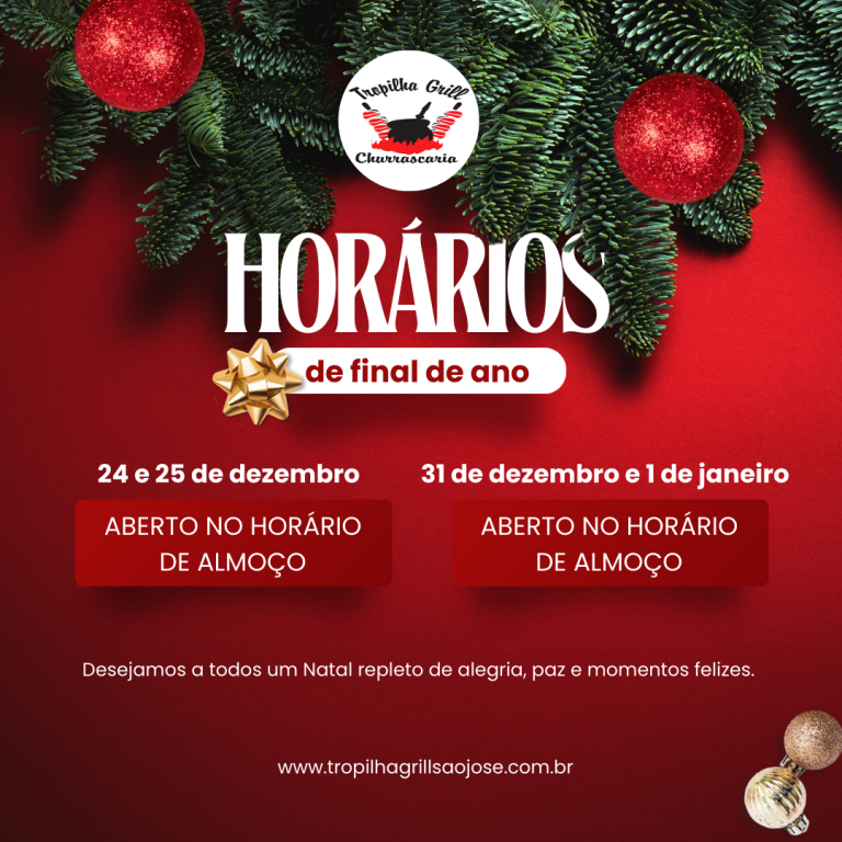 horários de final de ano churrascaria